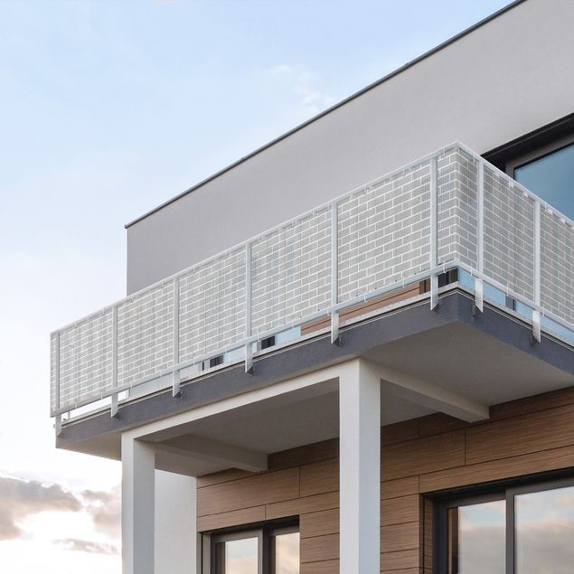 Telo frangivista per balcone resistente alle intemperie Parete di mattoni grigi