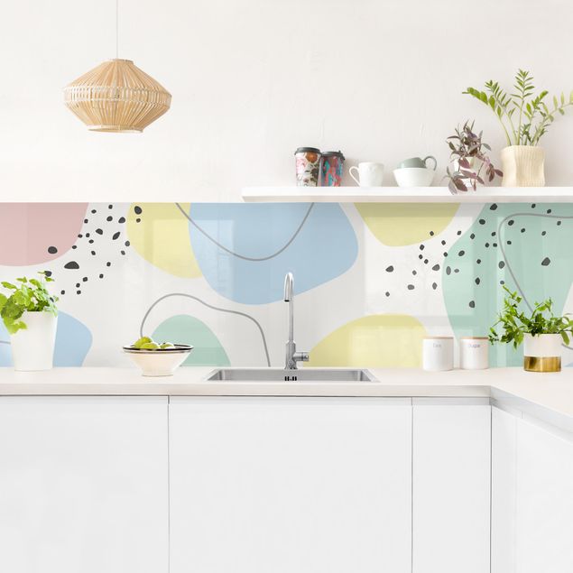 Rivestimenti per cucina con disegni Grandi forme geometriche - Pastello