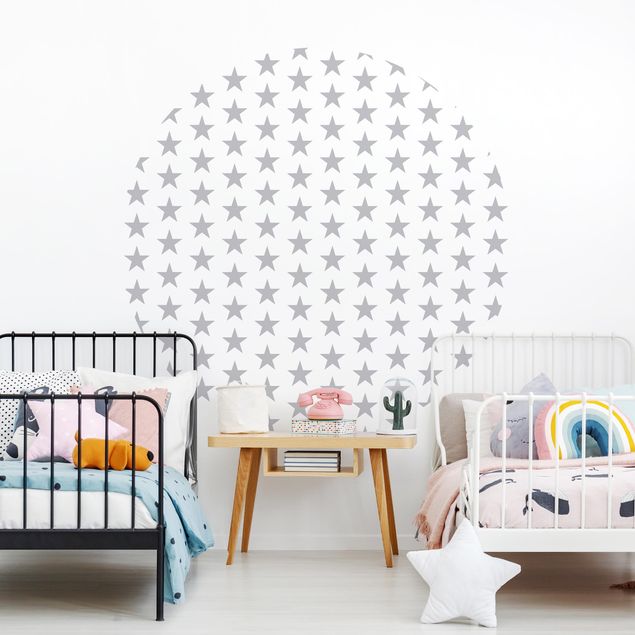 Decorazioni camera neonato Grandi stelle grigie su bianco