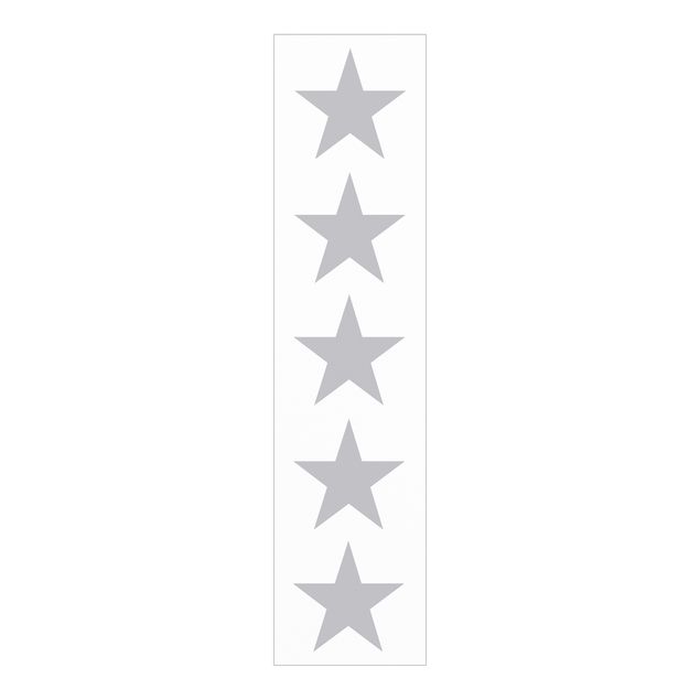 Tende a pannello scorrevoli con disegni Grandi stelle grigie su bianco