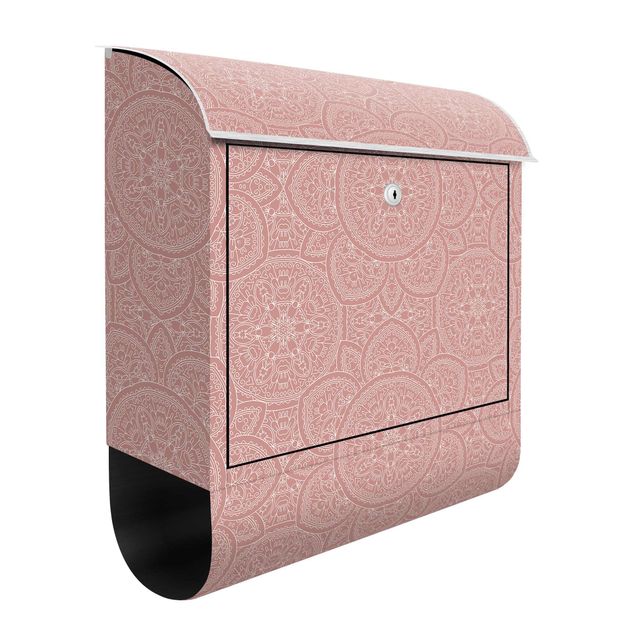Cassette della posta rosa Grande disegno mandala in rosa antico