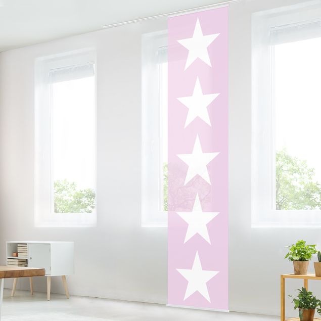 Decorazioni camera bambini Grandi stelle bianche su rosa