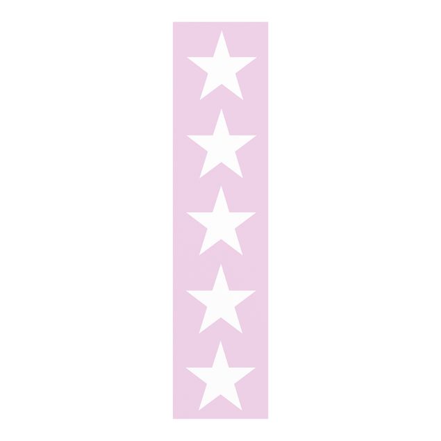 Tende a pannello scorrevoli con disegni Grandi stelle bianche su rosa