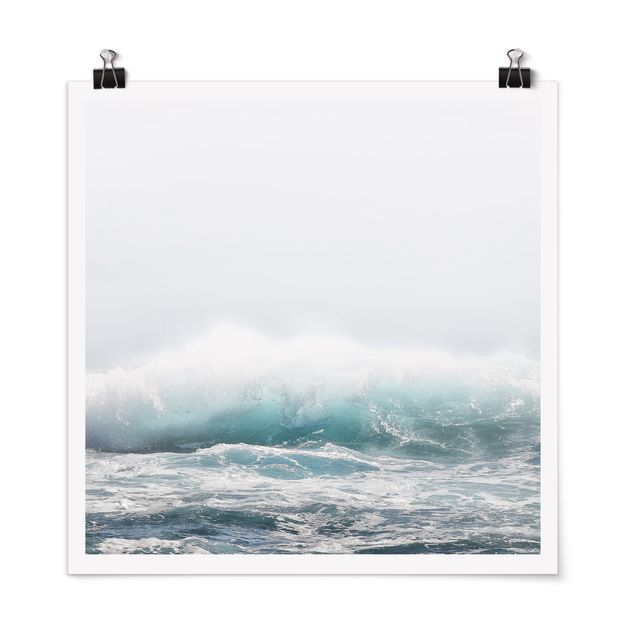 Poster con spiaggia Grande onda Hawaii