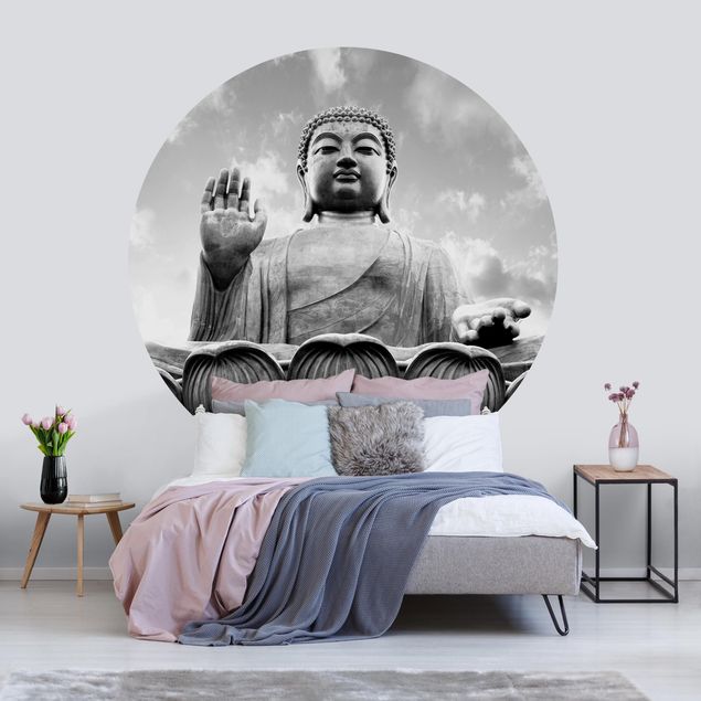 Carta parati adesiva Grande Buddha in bianco e nero