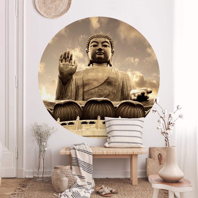 Carta parati adesiva Grande Buddha in seppia