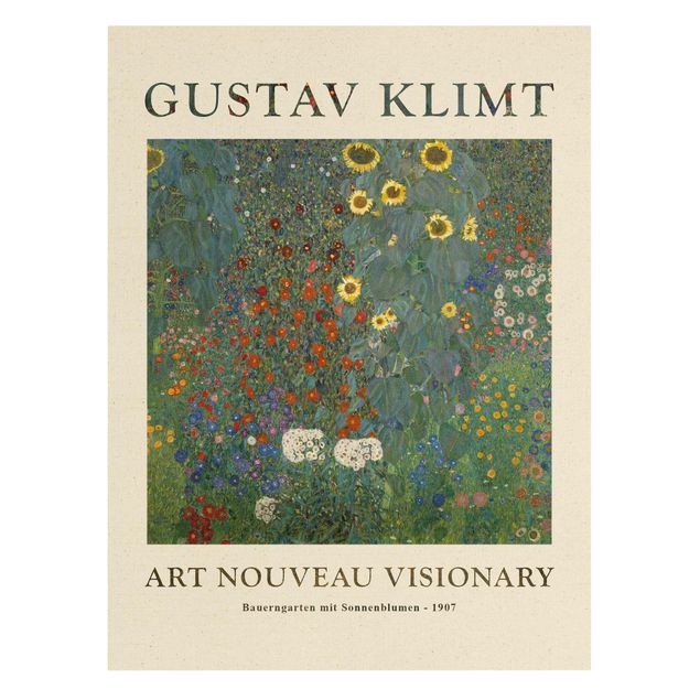 Tela girasoli Gustav Klimt - Giardino del contadino con girasoli - Edizione da museo