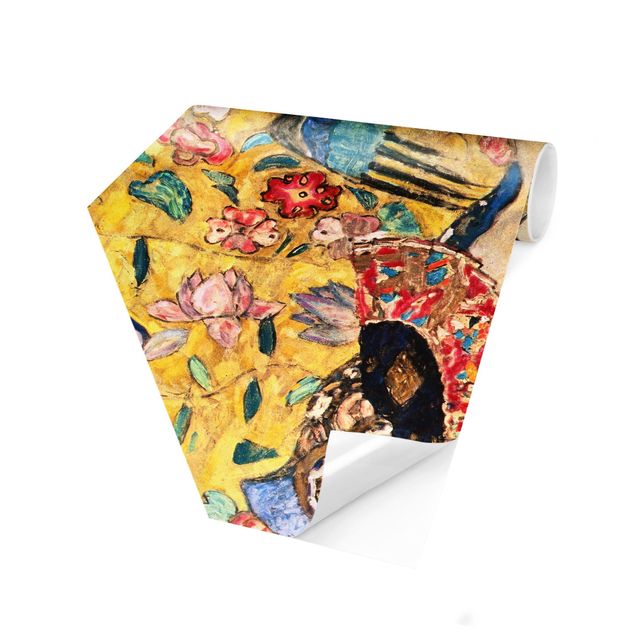 Carte da parati moderne Gustav Klimt - Signora con ventaglio