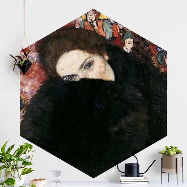 Carte da parati adesive Gustav Klimt - Signora con la muffola