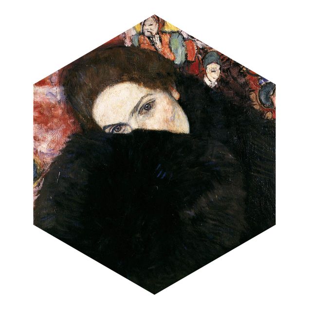 Fotomurale esagonale Gustav Klimt - Signora con la muffola