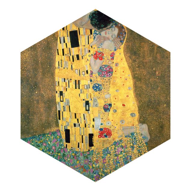 Fotomurale esagonale autoadesivo Gustav Klimt - Il bacio