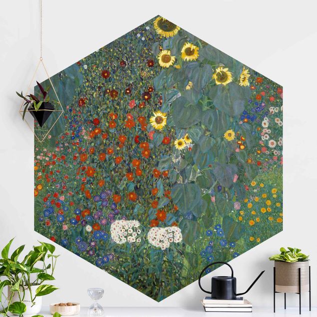 Carta parati adesiva Gustav Klimt - Girasoli in giardino