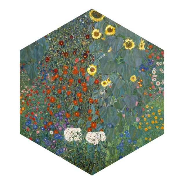 Carta da parati moderne Gustav Klimt - Girasoli in giardino
