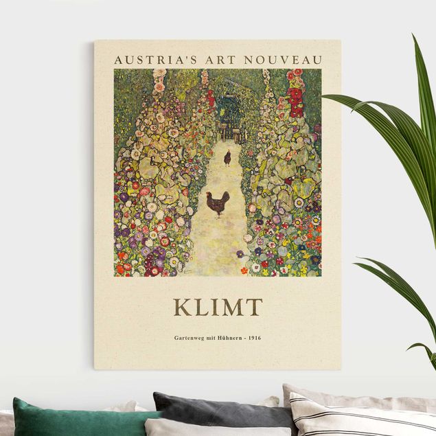 Quadri Art Déco Gustav Klimt - Sentiero nel giardino con galline - Edizione da museo