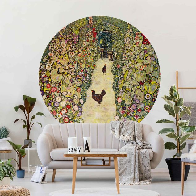 Riproduzioni Gustav Klimt - Sentiero del giardino con galline