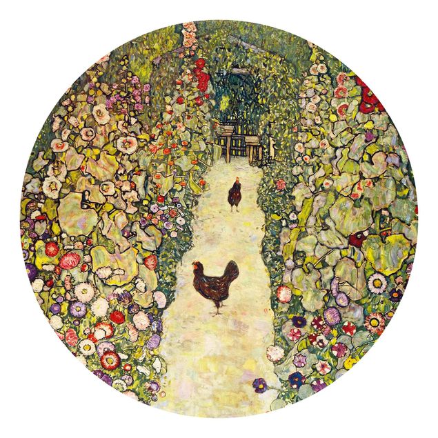 Quadri Art Déco Gustav Klimt - Sentiero del giardino con galline