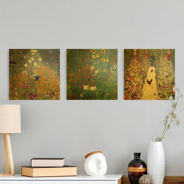Quadro su tela componibile Gustav Klimt - Nel giardino