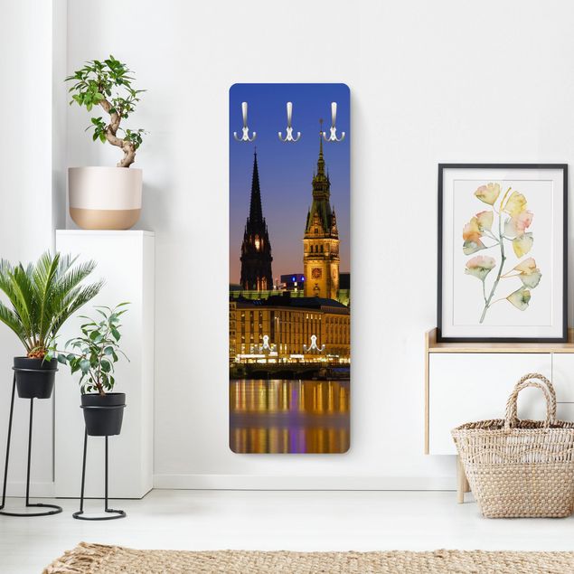 Attaccapanni colorato Panorama di Amburgo