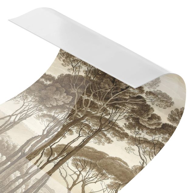 Rivestimento per doccia - Hendrik Voogd paesaggio con alberi in beige