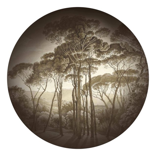 Carte da parati paesaggio Hendrik Voogd  - Paesaggio con alberi in beige