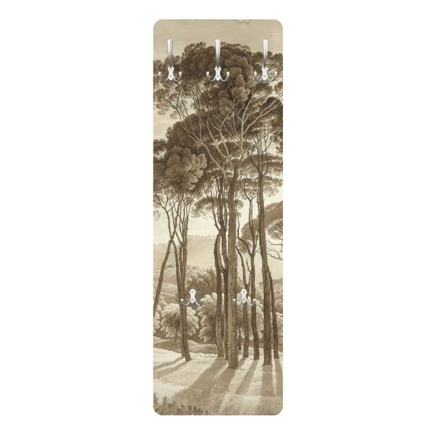 Appendiabiti Hendrik Voogd paesaggio con alberi in beige