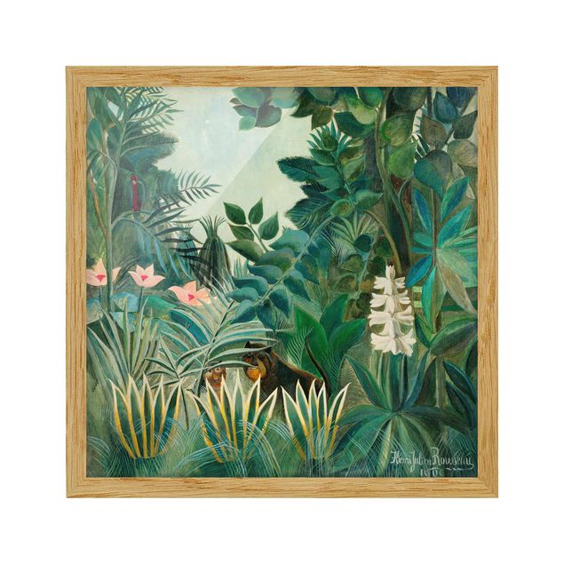 Quadri con cornice con fiori Henri Rousseau - La giungla equatoriale