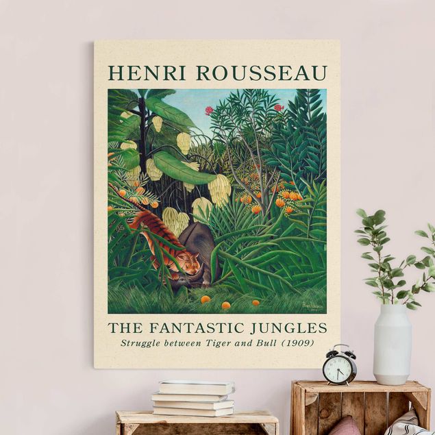 Tela tigre Henri Rousseau - Lotta tra una tigre e un bufalo - Edizione da museo