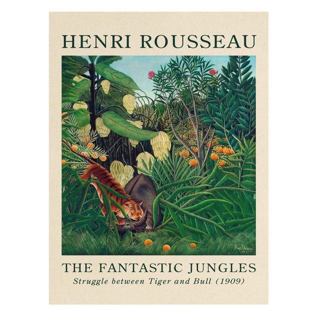 Quadri floreali Henri Rousseau - Lotta tra una tigre e un bufalo - Edizione da museo
