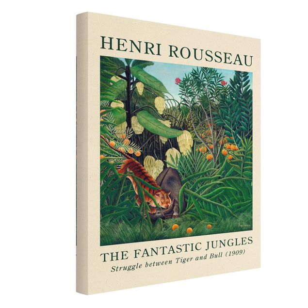 Quadri verdi Henri Rousseau - Lotta tra una tigre e un bufalo - Edizione da museo