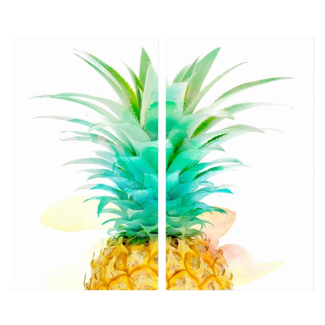 Coprifornelli in vetro - Pineapple Watercolor - 52x60cm