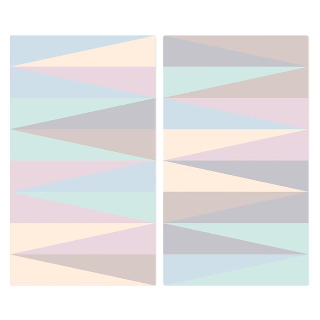 Coprifornelli in vetro - Triangles In Pastel Colors