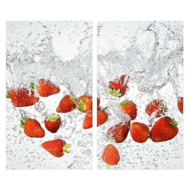 Coprifornelli in vetro - Fresh Strawberries In Water