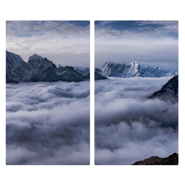 Coprifornelli in vetro - Mare di nubi in Himalaya