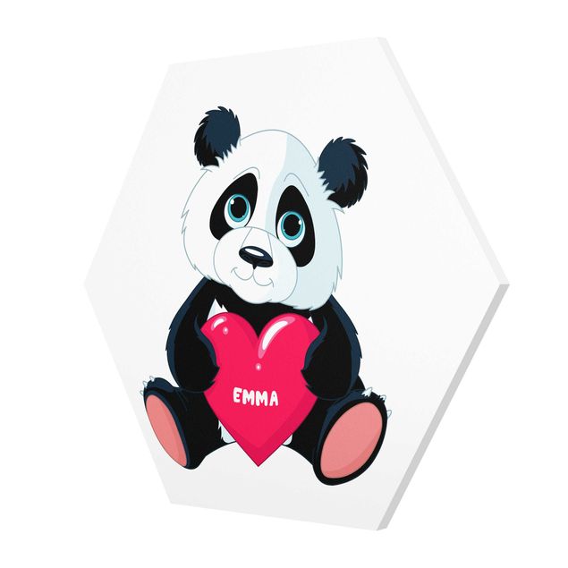 Quadri stampe Panda con cuore