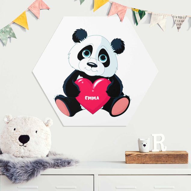 Decorazioni camera bambini Panda con cuore