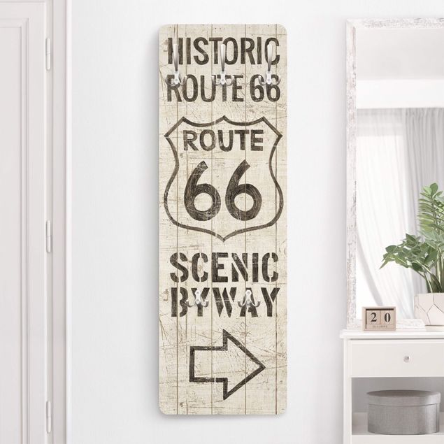 Appendiabiti pannello con frasi Historic Route 66