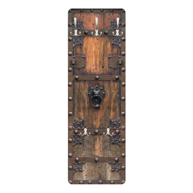Appendiabiti pannello marrone Porta storica in legno