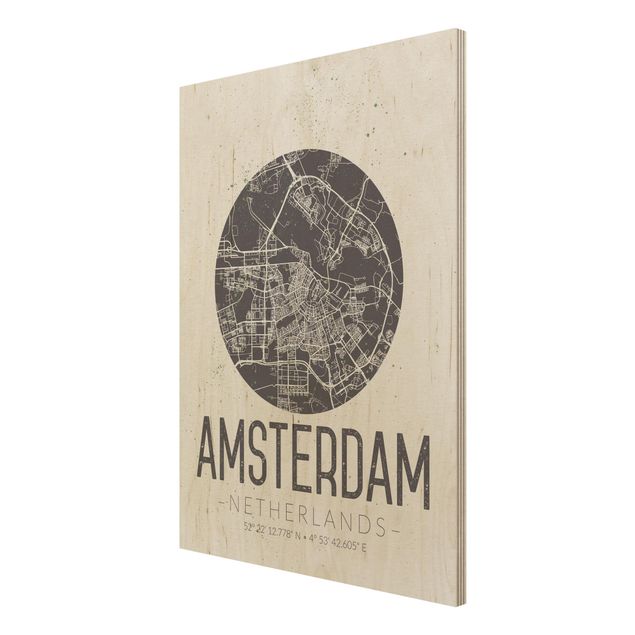 Quadri Mappa della città di Amsterdam - Retrò