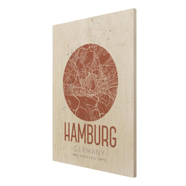 Stampe Mappa di Amburgo - Retrò