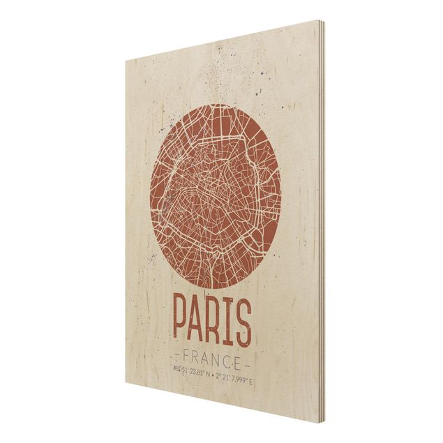Quadri Mappa della città di Parigi - Retrò