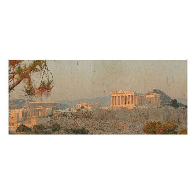Quadri in legno con paesaggio Acropoli