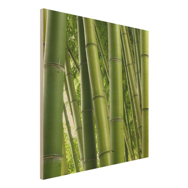 Quadri in legno con fiori Alberi di bambù n.1