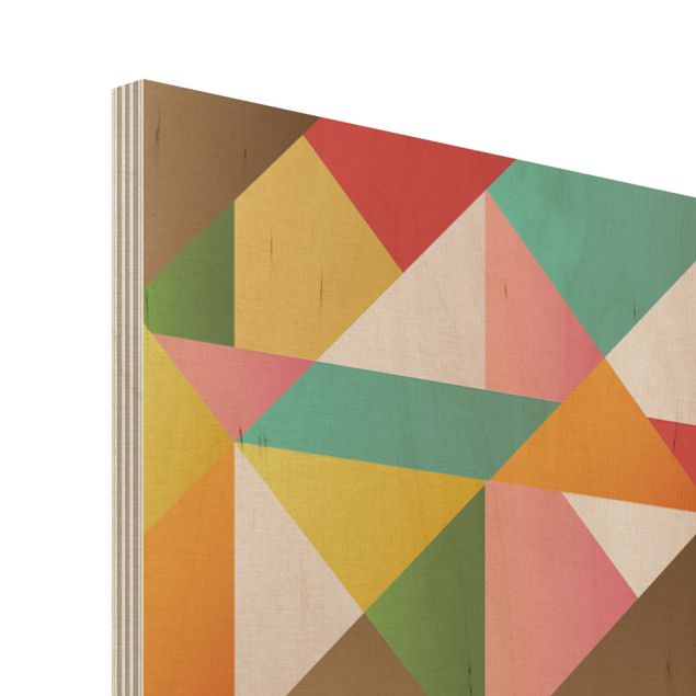 Quadro in legno - Triangles pattern design - Verticale 3:4