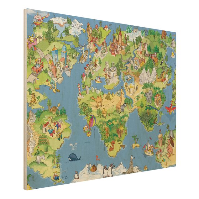 Decorazioni camera neonato Mappa del mondo grande e divertente