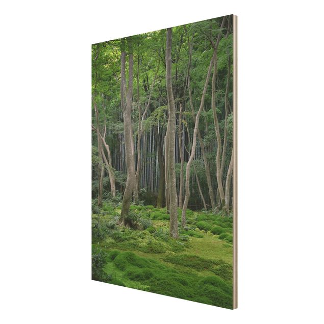 Quadri in legno con paesaggio Foresta giapponese