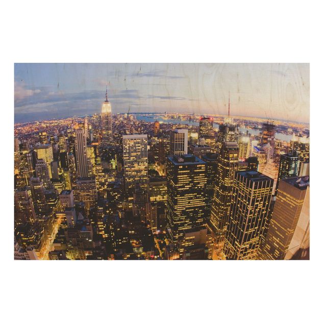 Quadri Skyline di New York di notte