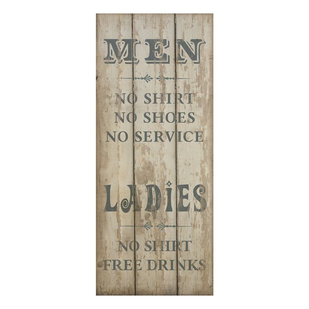 Quadri in legno con citazioni No.RS181 Men and Ladies