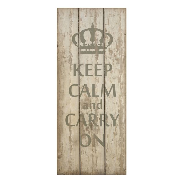 Quadri legno vintage No.RS183 Keep calm and carry on