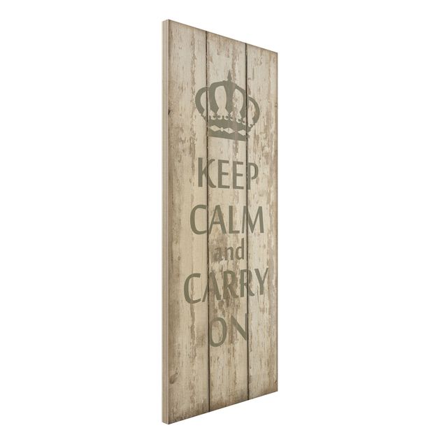 Quadri in legno con citazioni No.RS183 Keep calm and carry on