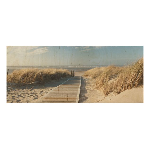 Quadri in legno con paesaggio Spiaggia del Mar Baltico
